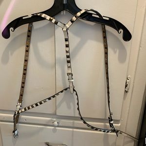 BCBG MAX AZRIA white studied harness